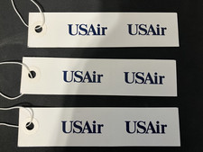 USAir Etykiety bagażowe do odbioru bagażu (nieużywane przedmioty kolekcjonerskie z dołączonym sznurkiem)