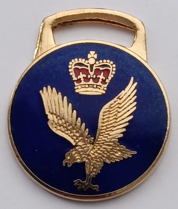 RAF Royal Air Force Vintage Metal & Enamel Key Fob. PB9-1798