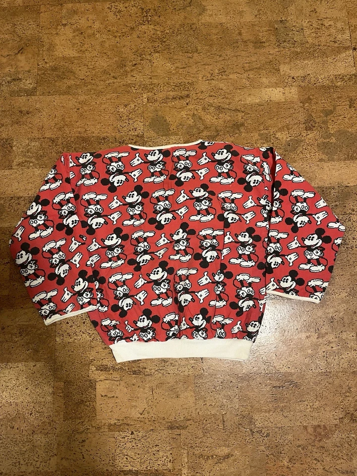 De colección Años 70 80 Disney Mickey Mouse Reversible Estampado Completo Cuello Redondo Talla:S Foto 2 de 4