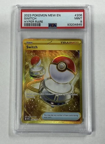 PSA 9 SWITCH 206/165 - SCARLET & VIOLET 151 HYPER RARE MEW EN - MINT