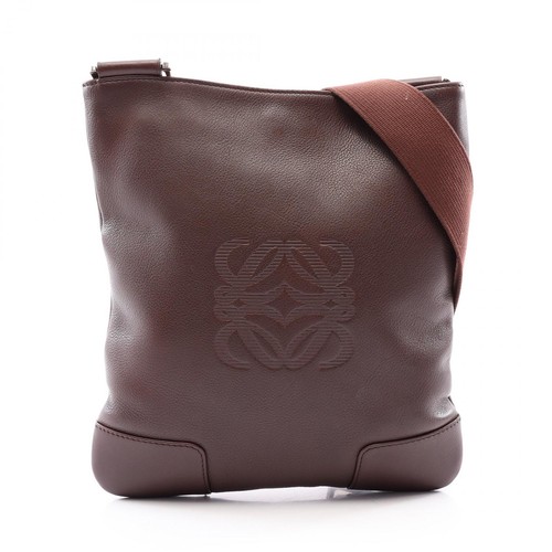 LOEWE Anagram Shoulder Bag Bag Leather Brown Used