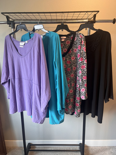 Women’s 5X Long, 3/4, & 1/2 Length Sleeve, Knit & Cotton Blouses