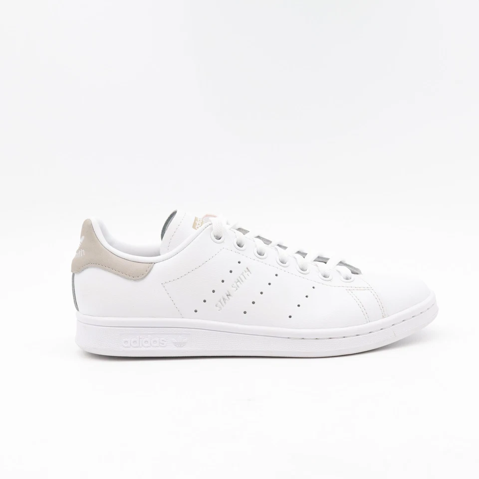 Adidas Unisex Sneakers White Leather Lace Up Trainers Casual Footwear - UK 5