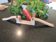 BRIO WORLD Railroad Lifting Bridge No. 33757 - Missing Plastic Red Gate Arms -