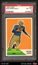 1960 Fleer #34 Ron Drzewiecki Raiders PSA 8 - NM/MT