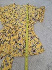 Max Studio Size Small Yellow Floral Ruffle Tie Smocked Short Sleeve Blouse Top — photo 7