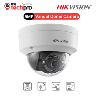 Hikvision 5MP PoC Vandal Dome Kamera, CCTV Überwachungskamera mit IR40m PoC IK10