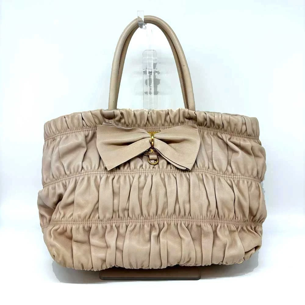 Prada — PRADA handbag ribbon nappa leather 2way BN1932 used