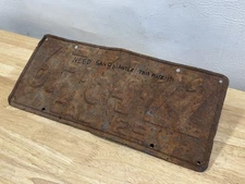 Original 1929 California Metal License Tag Single CA 29 