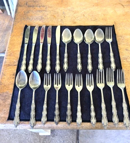 20 Piece National Stainless Japan Flatware MARQUEE Pattern