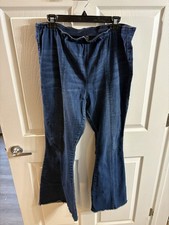 SET OF 2 No Boundaries Denim Flared Jeans Elastic Waist Stretch Blue Solid