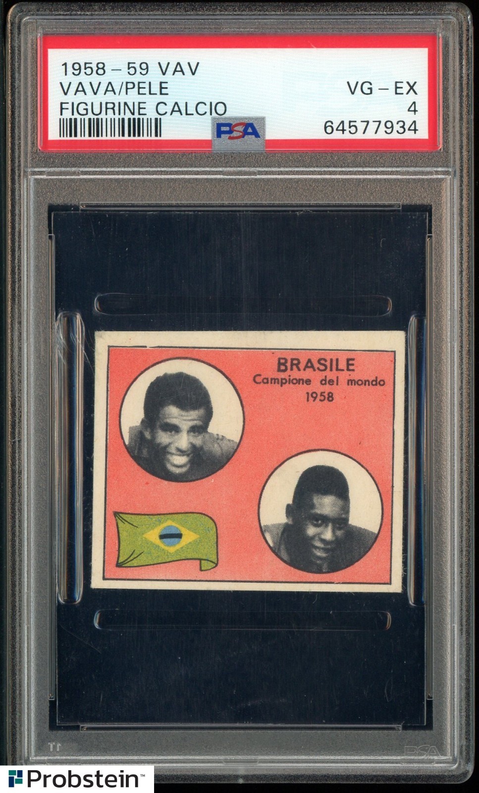 1958-59 VAV Figurine Calcio Soccer Pele RC Rookie Vava PSA 4 VG-EX