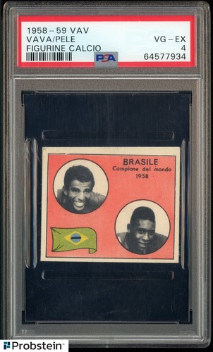 1958-59 VAV Figurine Calcio Soccer Pele RC Rookie Vava PSA 4 VG-EX