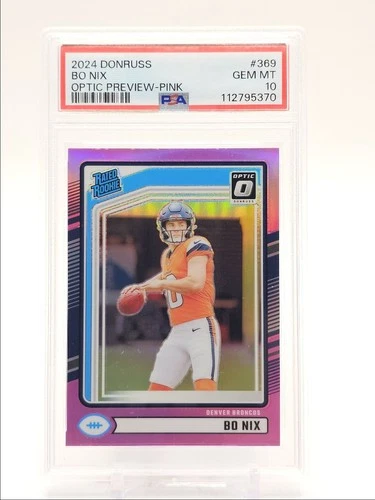 BO NIX 2024 DONRUSS OPTIC RATED ROOKIE PREVIEW PINK A RC PSA 10 Q0004