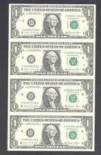 $1 1981-A H/B  BEP Uncut Sheet of 4 St. Louis Reserve