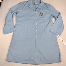 New META Unisex Lab Coat Size 40 Light Blue 267 Blue Uniform Pockets Long Sleeve