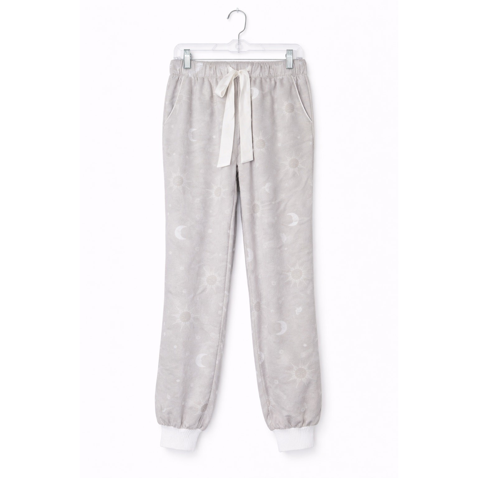 Celestial Silver Pajama Pants Womens Size XS Sun Moon Boho Hippie Cottagecore