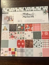 Crate Paper “Mittens & Mistletoe” Paper Pad 12"X12"-48 Sheets American Crafts