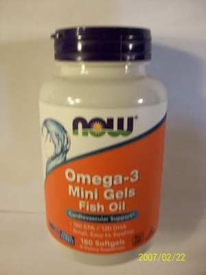 Omega-3 Mini Gels Fish Oil (Molecularly Distilled)  1,000 mg 180 Mini Softgels