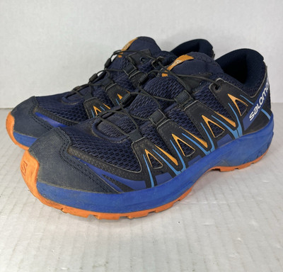 Kids Salomon XA Pro V8 Running Shoes Youth Size 7 J Medieval Blue Orange Trail