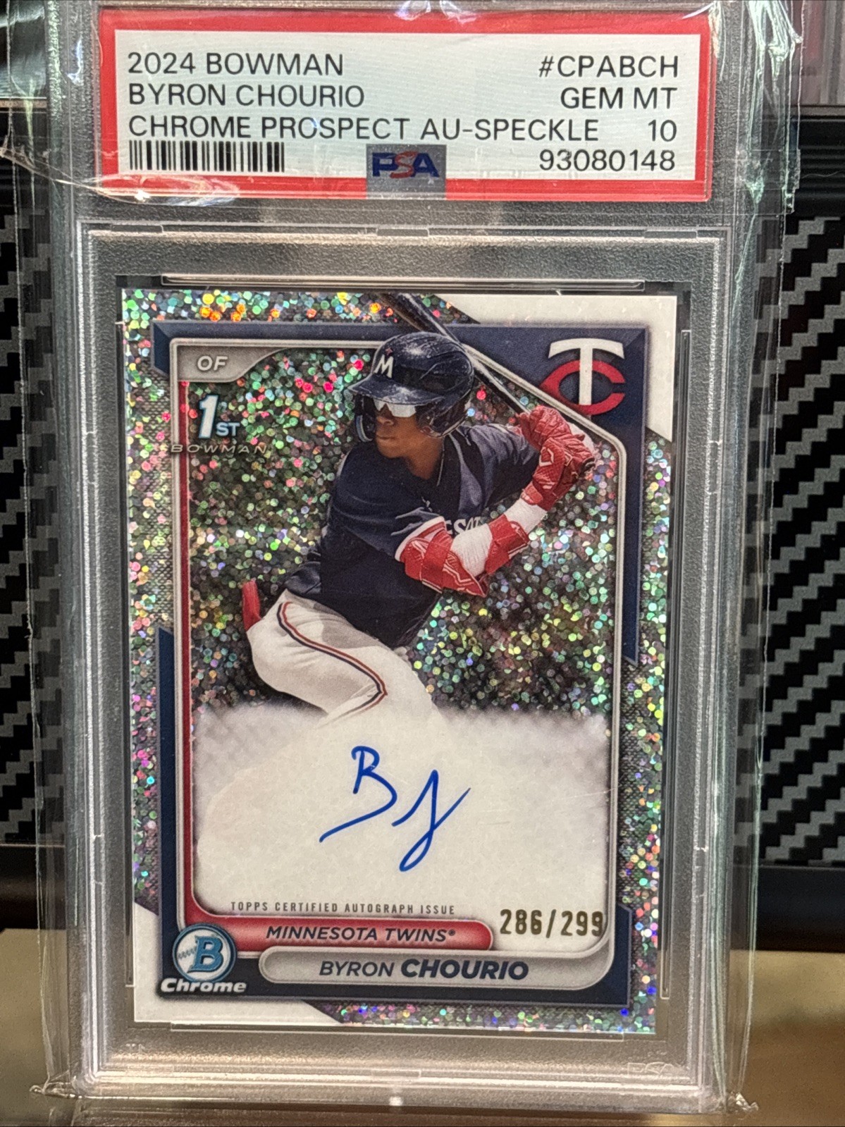 2024 1st Bowman Chrome PSA 10 💎 Auto Byron Chourio /299 Sparkle 🔥 RC/SP/AU