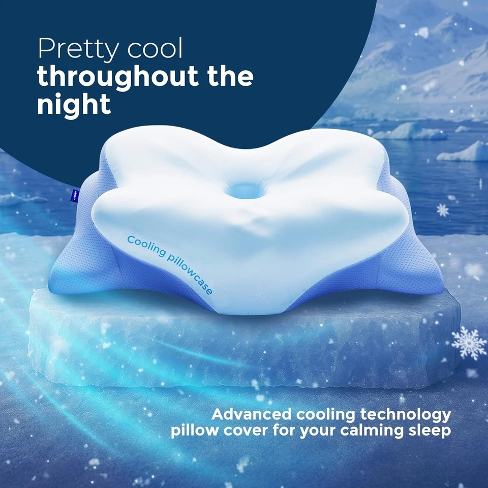 Funda de Almohada Cervical Derila Ergo Almohada para Cuello para Dormir Funda de Almohada Ergonómica Foto 2 de 4