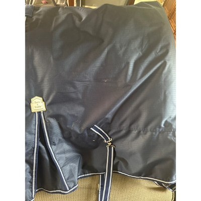 #ad Barn amp; Stable Schneiders Blue Horse Turnout Blanket Waterproof Breathable 74 $55.00
