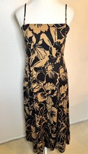 New Gap Women's Small Empire Dress Cami Linen Blend Smocked Removable Straps