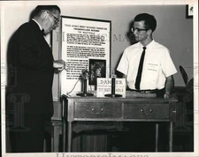 1963 Press Photo Ted McKeehan, P.H. Miller at Texas Nuclear Science Symposium