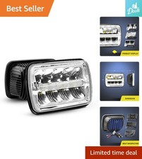Best Headlights for Trucks 2-Pc 7x6 LED Headlight Kit for Jeep & 4X4 Offroad - Bright Hi/Lo Beams