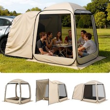 SUV 6×6×7.2 FT, Fits 4–6 Persons, Beige Screen Tent Car Tailgate