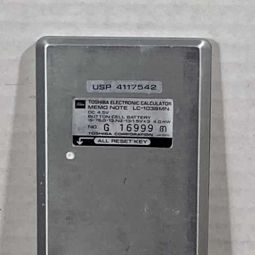 Vintage Toshiba Memo Note II Flüssigkristall Taschenrechner Modell LC-1038MN funktioniert - Bild 16 von 20