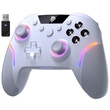 EasySMX X20 Wireless Gaming Controller with RGB Backlit, 2-Stage Hall white