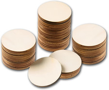 Unfinished Wood Discs 2 Inch Round Slices 0.1 Inch Thick Craft Blanks for DIY
