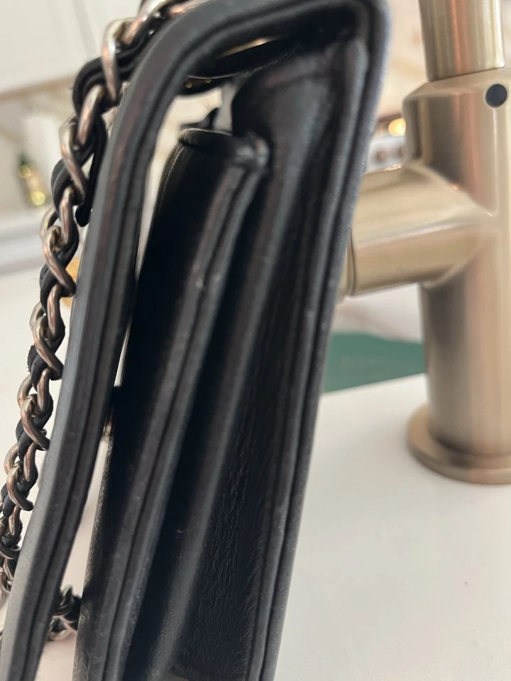 Vintage Authentic Used Black Lambskin Chanel - Image 4 of 4