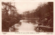 The Banks Of Allan Water Bridge Of Allan Scotland Postcard c1930 RP