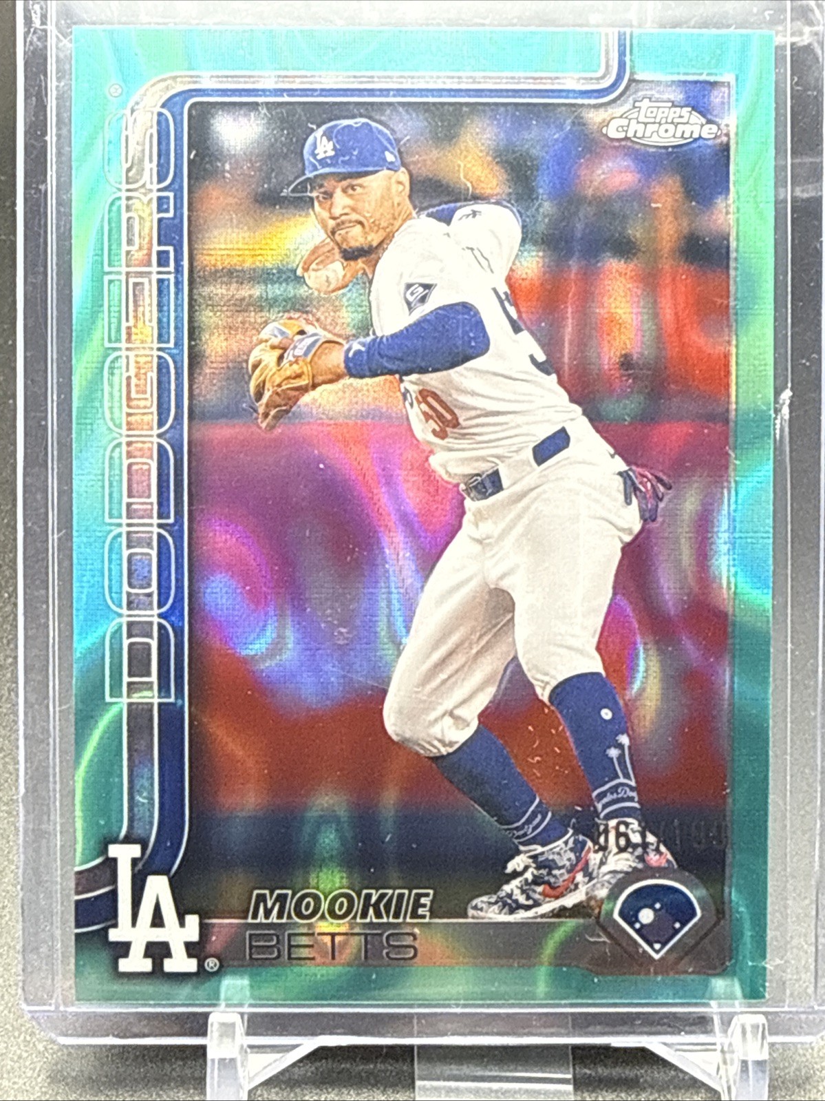 2025 Topps Chrome - Mookie Betts #50 Aqua Raywave Refractor /199