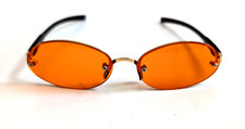 NWT Vintage 90's Oval Metal Combo Rimless Sport Sunglasses S. Gold