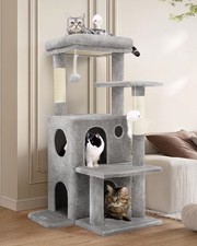 50-Inch Cat Tree Tower for Large Cats with Steps, Scratching Post Caves