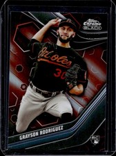 2023 Topps Chrome Black Grayson Rodriguez RC Orange Refractor #/25 Orioles