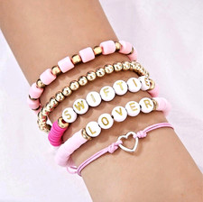 Swiftie Inspired Pink Friendship Bracelets - Set of 5 - New in Package