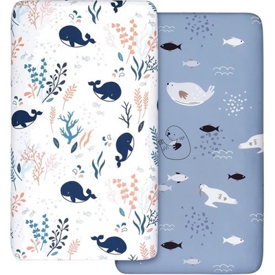 Pack of 2 Jersey Fitted Sheets for Cot, 100% Microfiber, Breathable, 120 x 60...