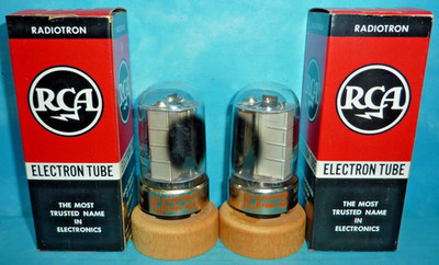 2 RCA 6012 Tubes Grey Plates Halo Getters