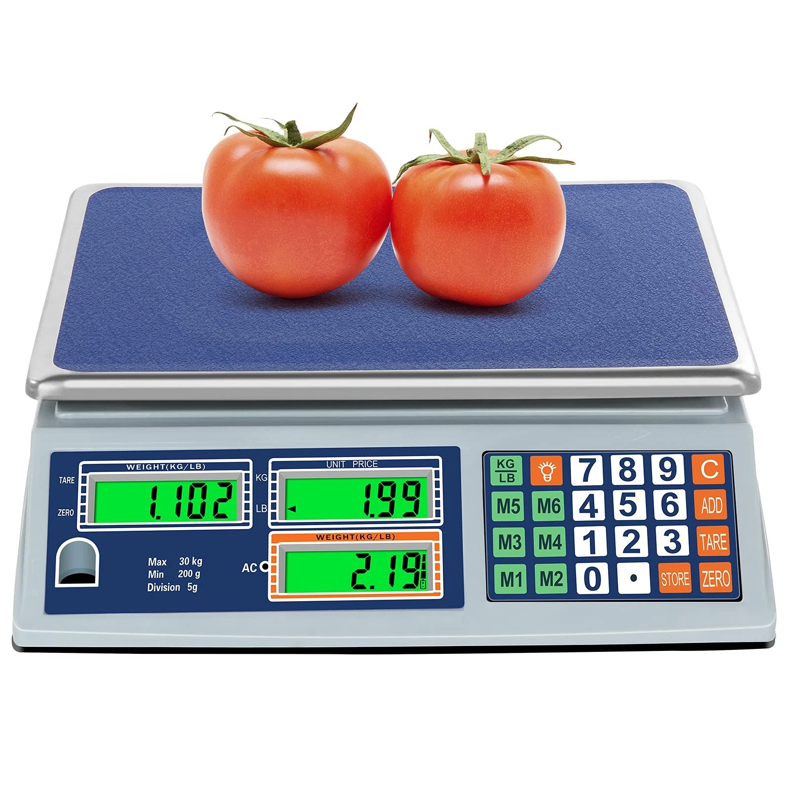Price Computing Scale 66lb/30kg Dual LCD Digital Commercial Price Scale with ...
