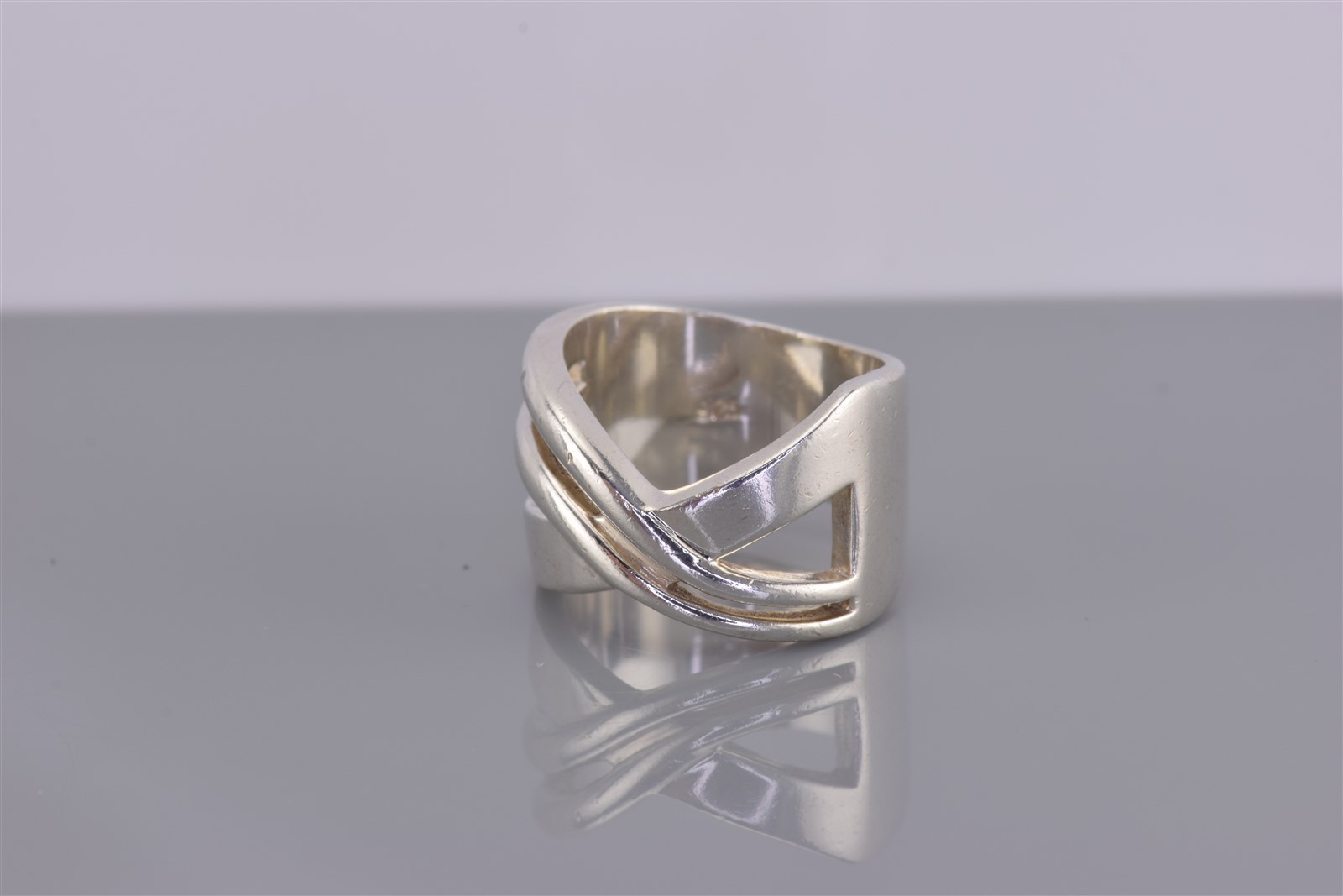Sterling Silver 13mm Solid Split Crossover Cuff B… - image 6