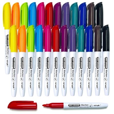 12 Colors Dry Erase Markers 24 Pack Fine Tip Whiteboard Markers for Kids Offi...