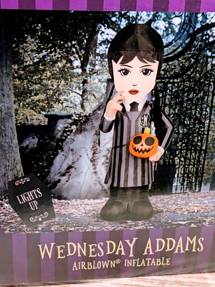 Wednesday Addams Airblown 5 FT Tall Inflatable Lights Up 2024 Gemmy ...