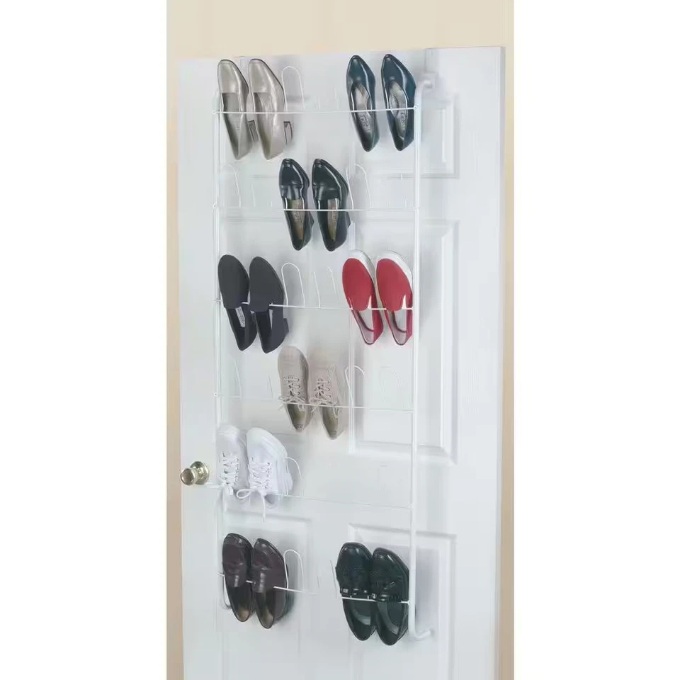 57.5 In. H 18-Pair White Metal Hanging Shoe Organizer - Image 3 of 4