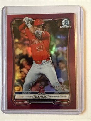2026 Bowman Chrome Mike Trout #75 Fuschia Refractor /299 Los Angeles Angels