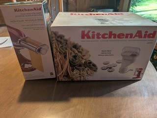 KitchenAid Pasta Press Attachment KPEXTA & Pasta Roller KSMPSA made in Italy!